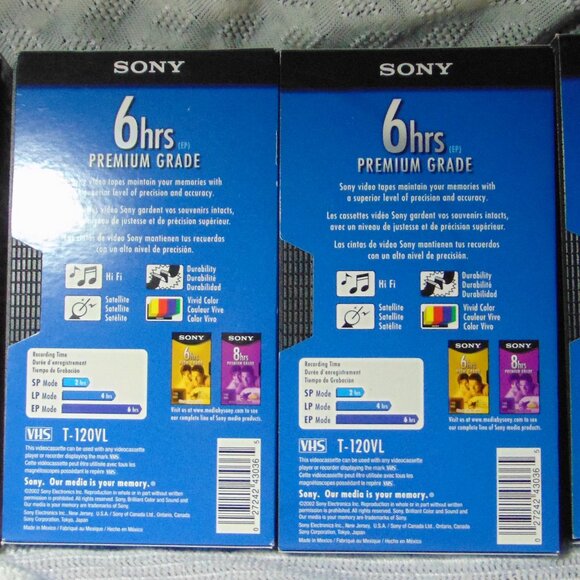 Vintage VHS Videocassette Tapes, 6 hours, Blank, Sony & TDK, Four tapes - Picture 4 of 5